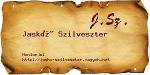 Jaskó Szilveszter névjegykártya